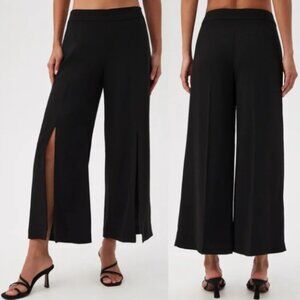 Worn ONCE: Trina Turk Black Davon Wide Leg Slit Flare High Rise, size 00